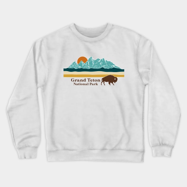 Grand Teton National Park Crewneck Sweatshirt by GreatLakesLocals